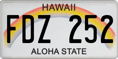 HI license plate FDZ252