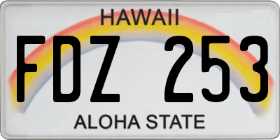 HI license plate FDZ253