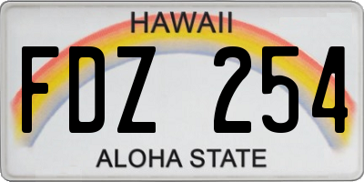 HI license plate FDZ254