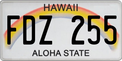 HI license plate FDZ255