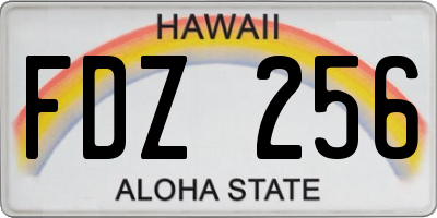 HI license plate FDZ256