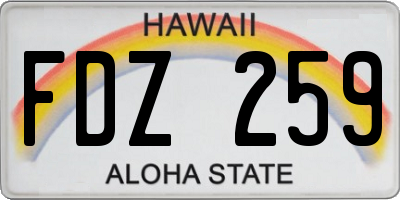 HI license plate FDZ259