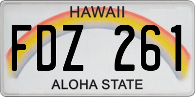 HI license plate FDZ261
