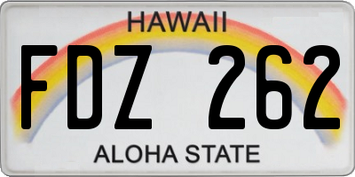 HI license plate FDZ262