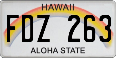 HI license plate FDZ263