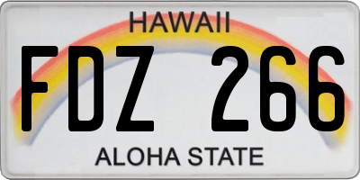 HI license plate FDZ266
