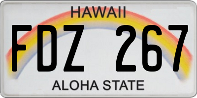 HI license plate FDZ267