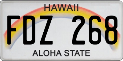 HI license plate FDZ268