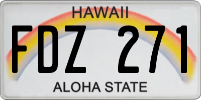 HI license plate FDZ271
