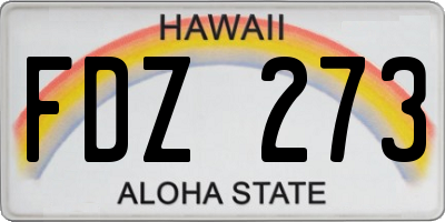 HI license plate FDZ273
