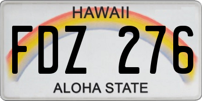 HI license plate FDZ276