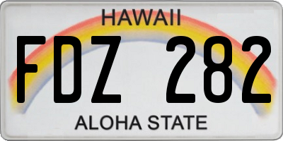 HI license plate FDZ282