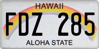 HI license plate FDZ285