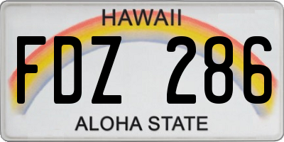 HI license plate FDZ286