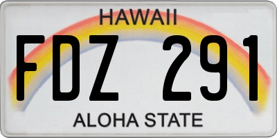 HI license plate FDZ291