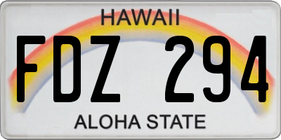 HI license plate FDZ294