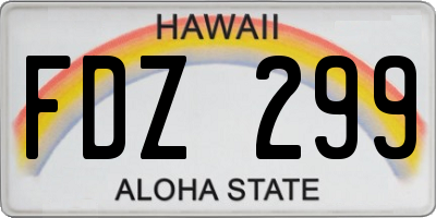 HI license plate FDZ299