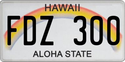 HI license plate FDZ300