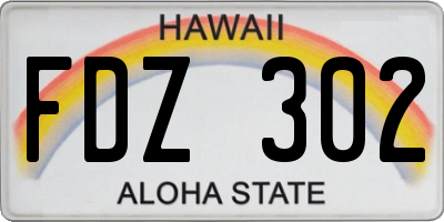 HI license plate FDZ302