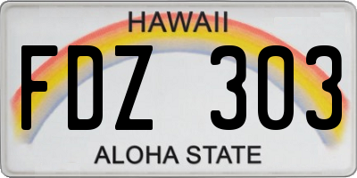 HI license plate FDZ303