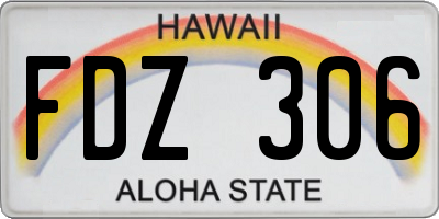 HI license plate FDZ306
