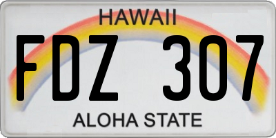 HI license plate FDZ307