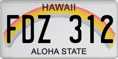 HI license plate FDZ312