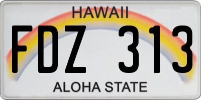 HI license plate FDZ313