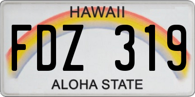 HI license plate FDZ319