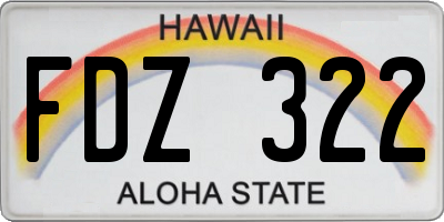 HI license plate FDZ322