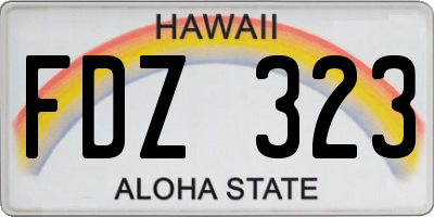 HI license plate FDZ323