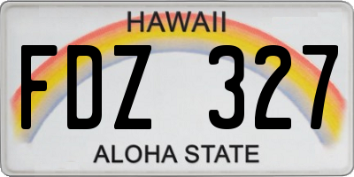HI license plate FDZ327
