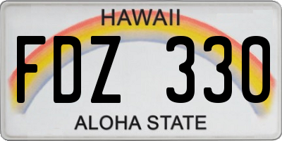 HI license plate FDZ330