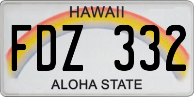 HI license plate FDZ332