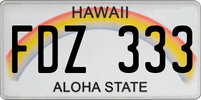 HI license plate FDZ333