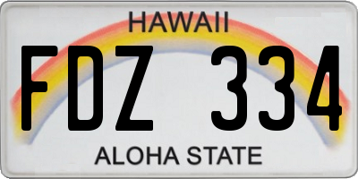 HI license plate FDZ334
