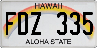 HI license plate FDZ335