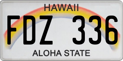 HI license plate FDZ336