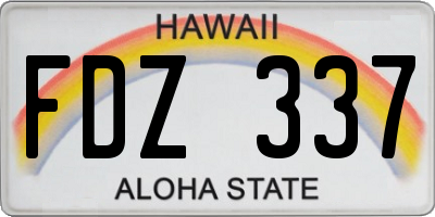 HI license plate FDZ337
