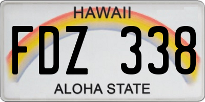 HI license plate FDZ338