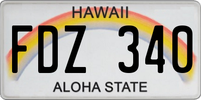 HI license plate FDZ340