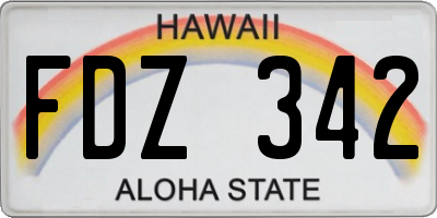 HI license plate FDZ342