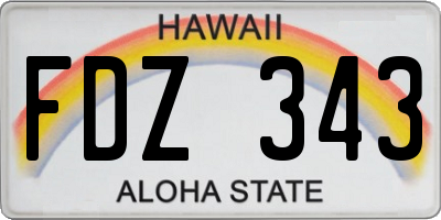 HI license plate FDZ343