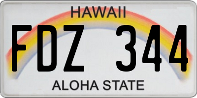 HI license plate FDZ344