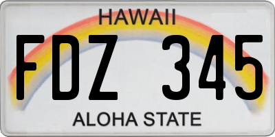 HI license plate FDZ345