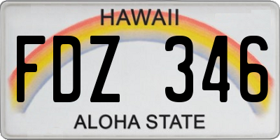 HI license plate FDZ346