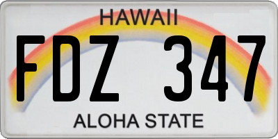 HI license plate FDZ347