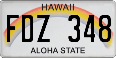 HI license plate FDZ348