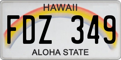 HI license plate FDZ349