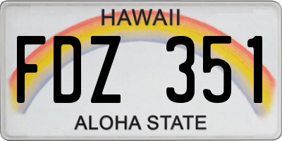 HI license plate FDZ351